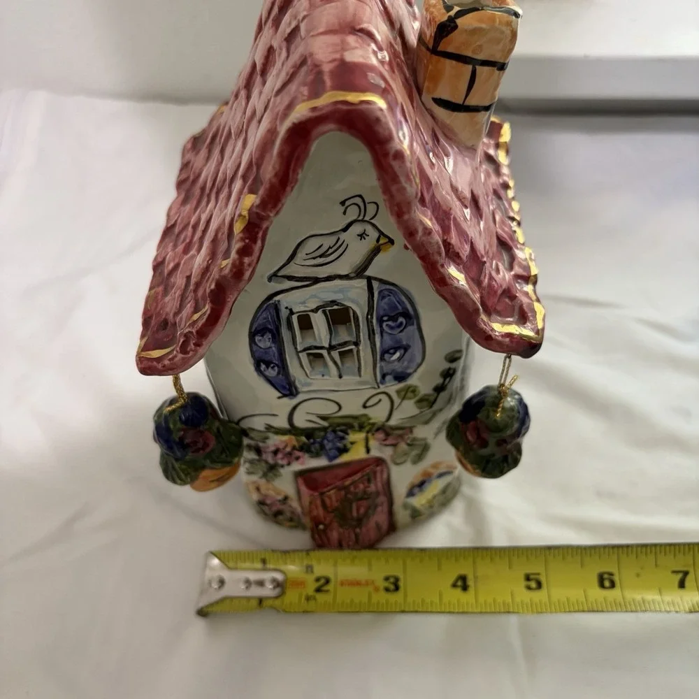 2000 Blue Sky Clayworks Heather Goldminc House Candle Light Cottage Core 9